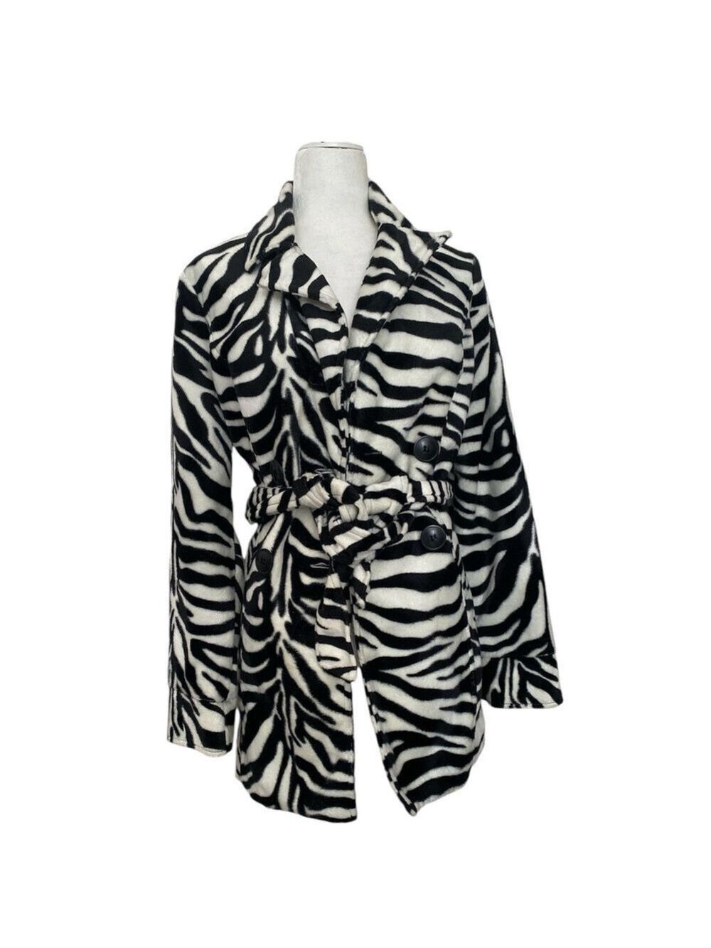 NWOT heart soul zebra lux faux fur zebra trench coat